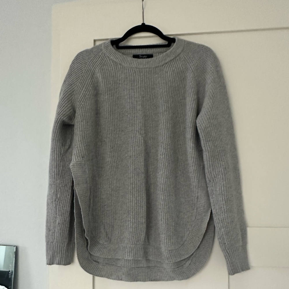 Cute warm grey sweater with slit on the side side Small